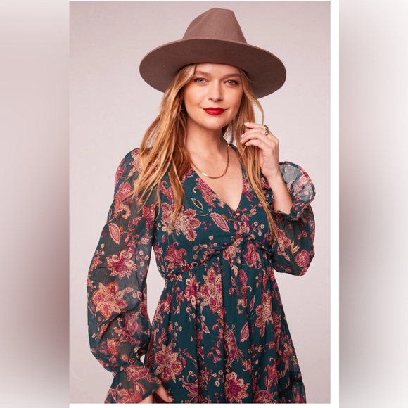 RUN THE WORLD PINE PAISLEY EMPIRE WAIST MIDI DRESS - Picture 3 of 13